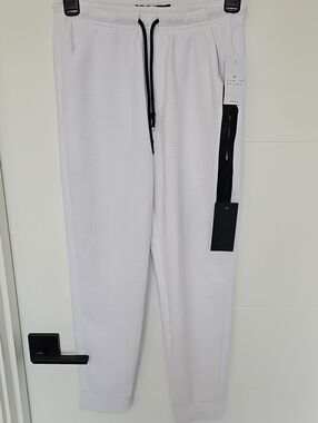 NWT Public Record White Drawstring Jogger Pants Boys Sz L 12